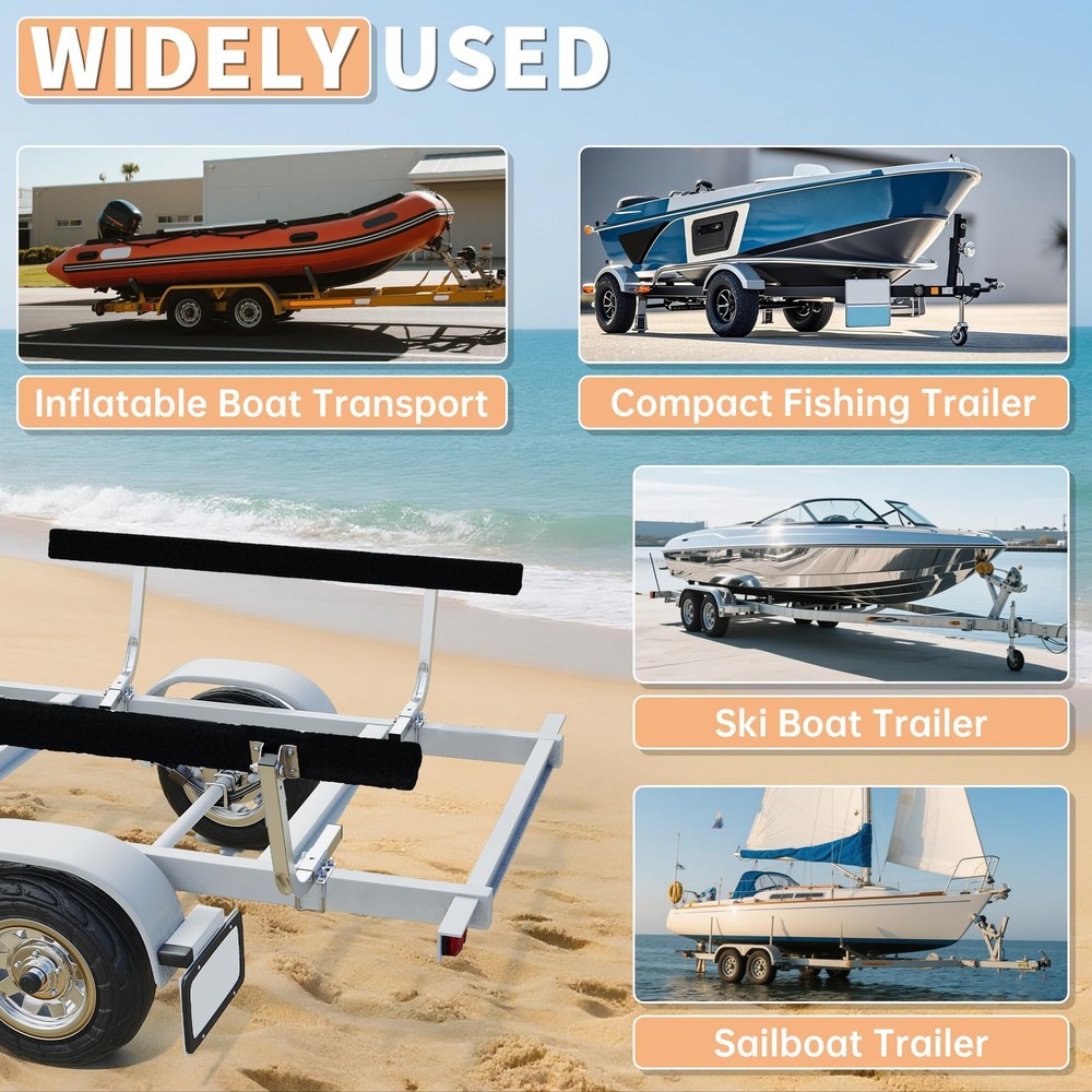 ECOTRIC 61" Boat Trailer Bunk Guide-On Rails Galvanized Adjustable Rustproof