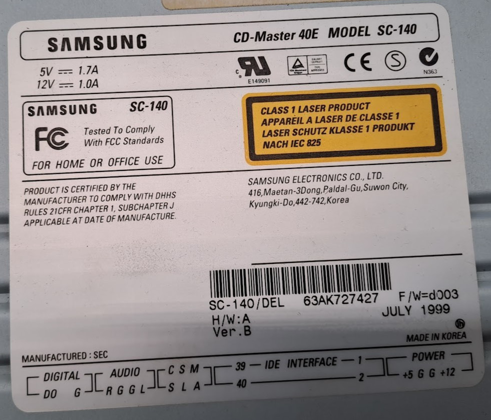 SAMSUNG CD-MASTER 40E SC-140