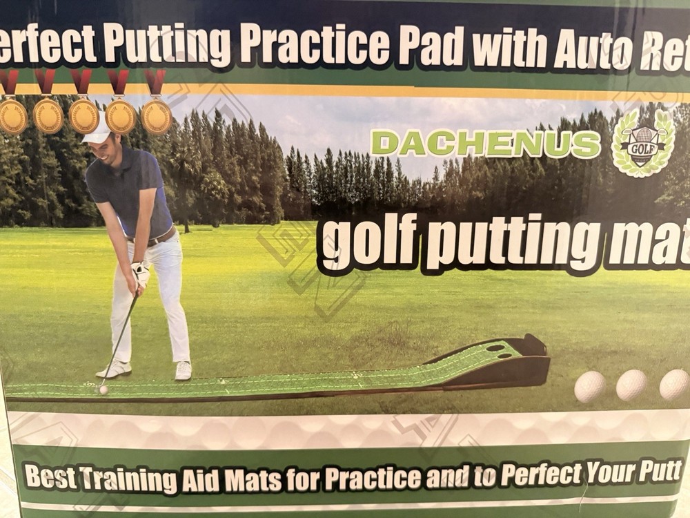 DACHENUS Perfect Putting Practice Pad with Auto ReturnGolf Putting Mat.