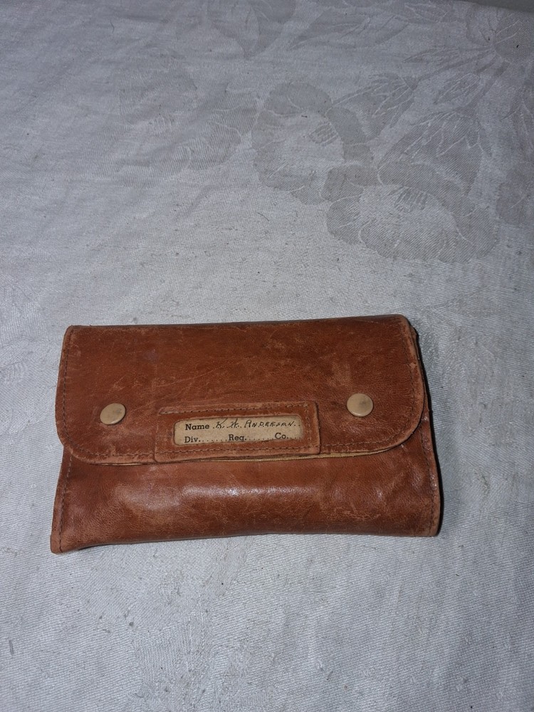 Vintage WWI WWII United States Military Leather Sewing Kit K.W. Anderson Full