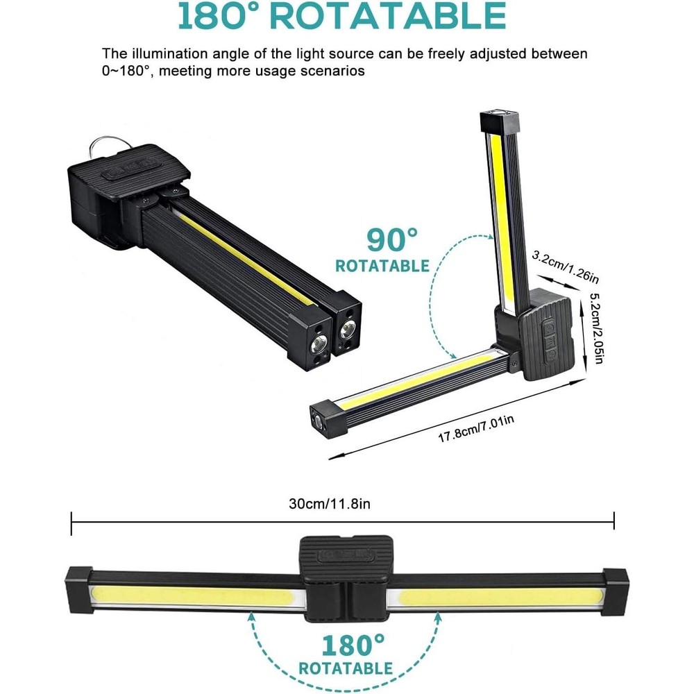 YETHKE A55 LED Multifunctional Work Light Flashlight Red Light USB Charging