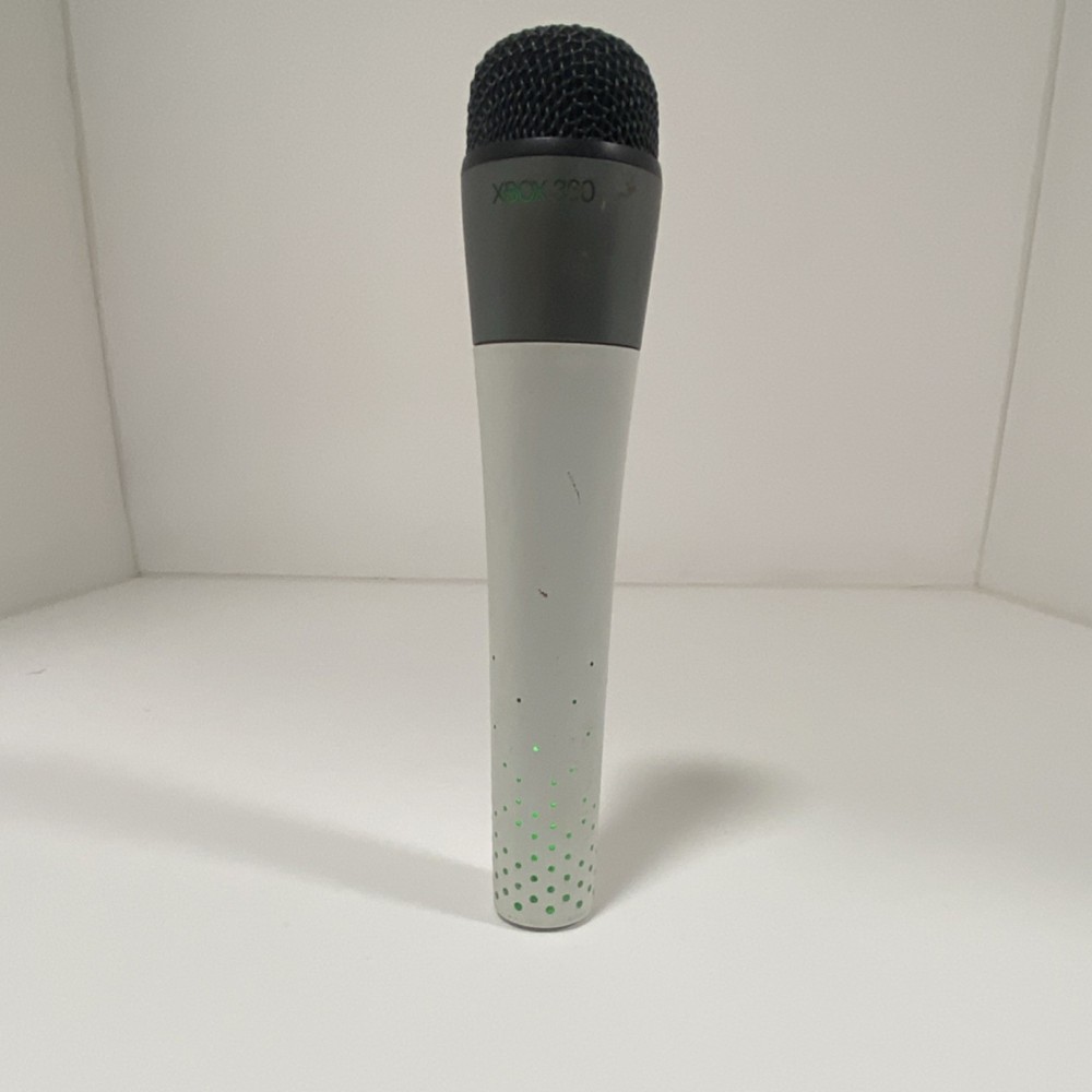 Microsoft Xbox 360 Wireless Karaoke Microphone White Handheld Power Button