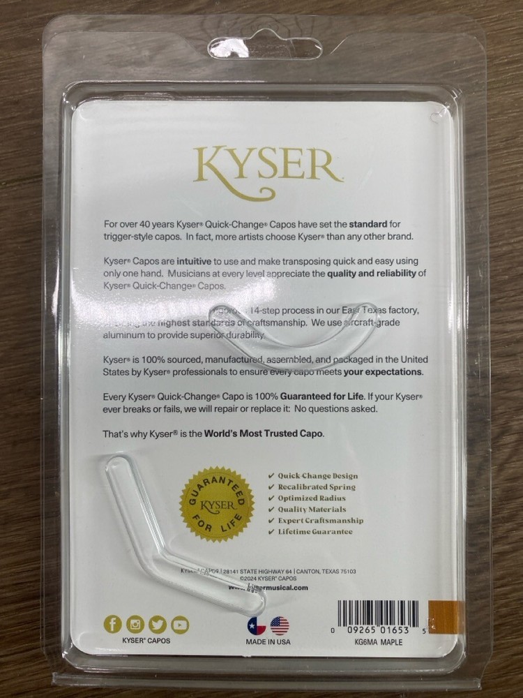 KYSER QUICK CHANGE CAPO MAPLE KG6MA (WCP030028)