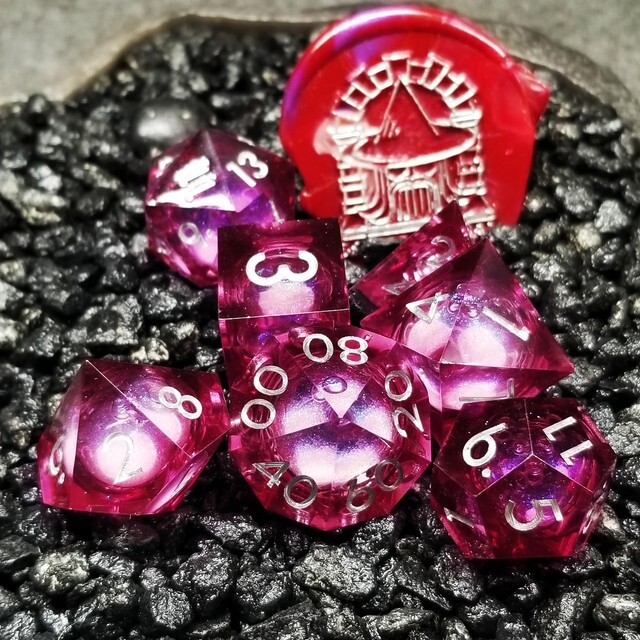 Sage's Vesper Souls Liquid Core Sharp Edge Resin Dice Set