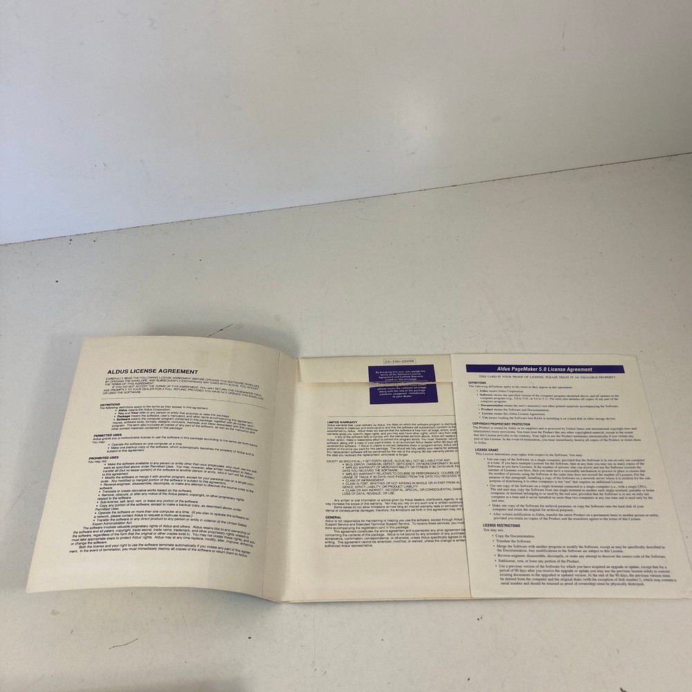 Aldus PageMaker Version 4.00 For Apple Macintosh 3.5" Floppies 1990