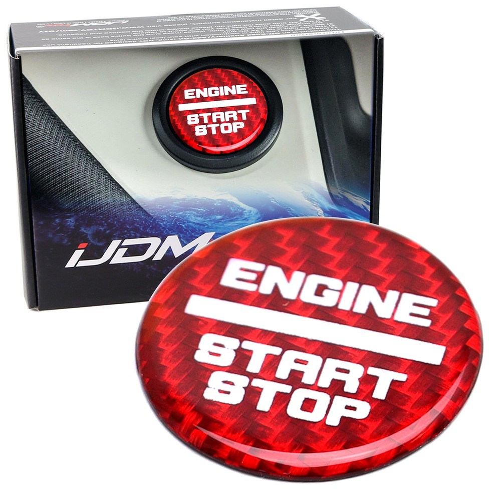 Red Real Carbon Fiber Engine Start Stop Button Trim For Ford Bronco/Bronco Sport