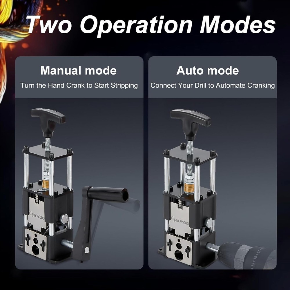 Wire Stripper Machine 2-in-1 Drill & Manual 1.5-25mm Copper Wire DIY
