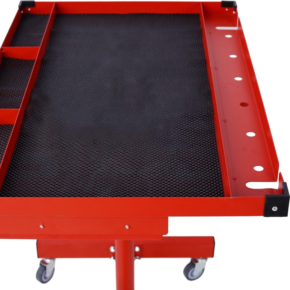 Heavy Duty 220LBS Adjustable Tear Down Work Table with Drawer, Red