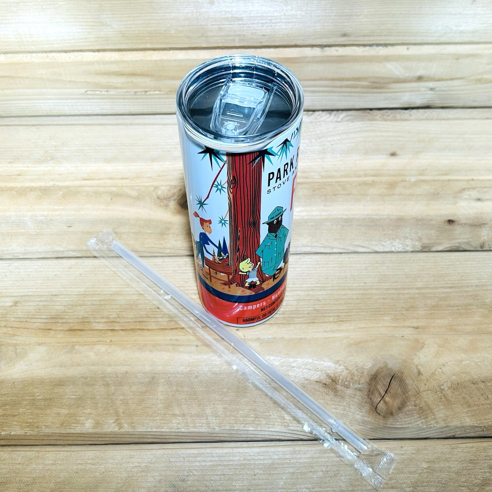 Park Ranger Coleman Lantern Fuel Can Designed Insulated Coffee Tumbler w/ Straw