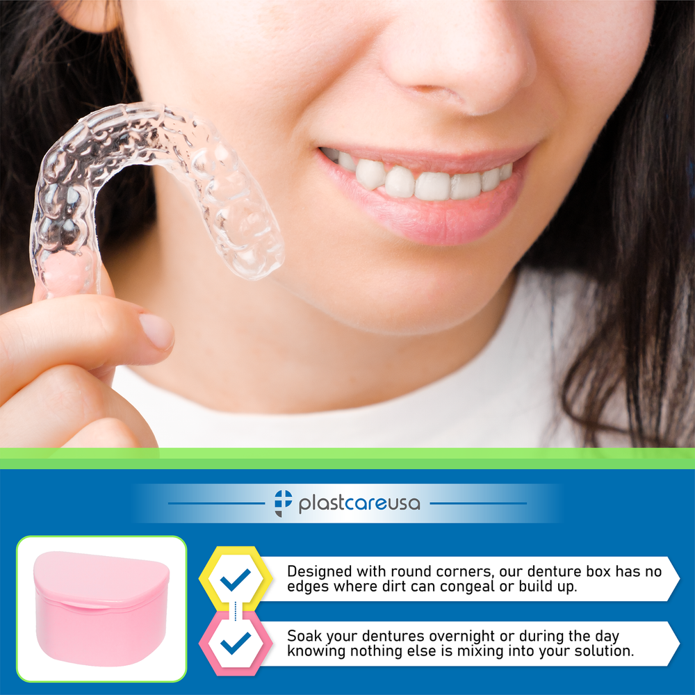 10 Pack Denture Case for Retainer, Teeth Dental Guard Container Holder Bath