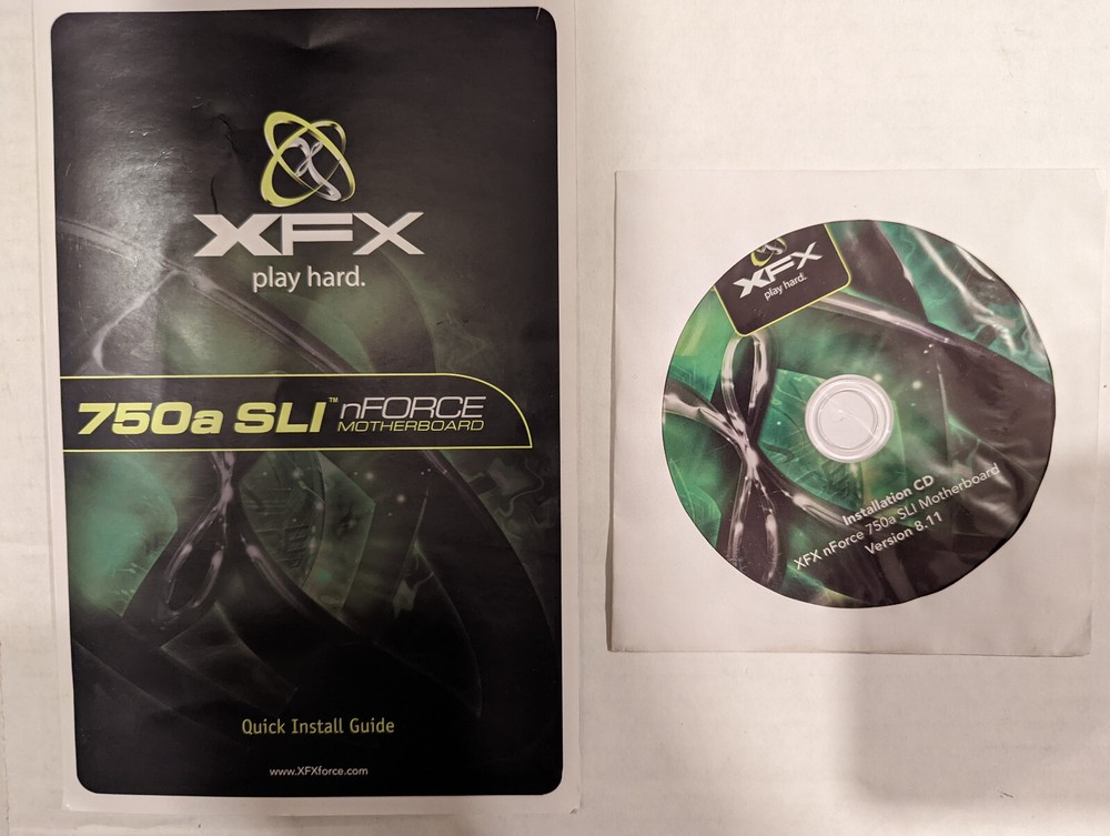 XFX nForce 750a Quick Install Guide Drivers and Utilities CD/DVD
