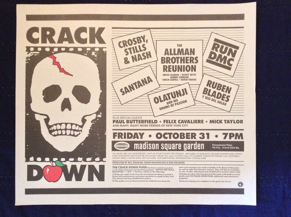 CRACK DOWN CONCERT POSTER - ORIGINAL - MINT CONDITION