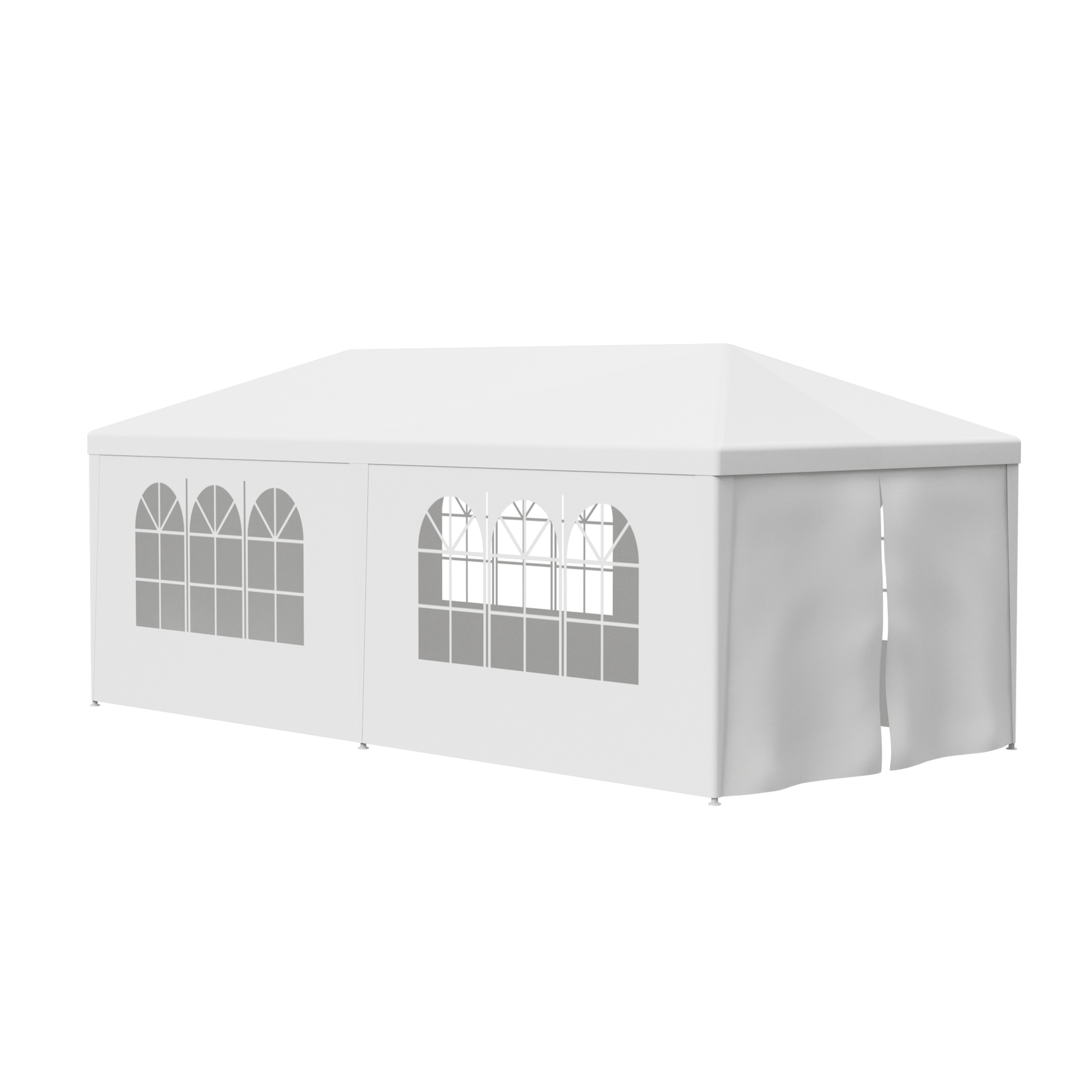 10'x10'/20'/30 Outdoor Gazebo Wedding Party Tent White Canopy With Sidewalls