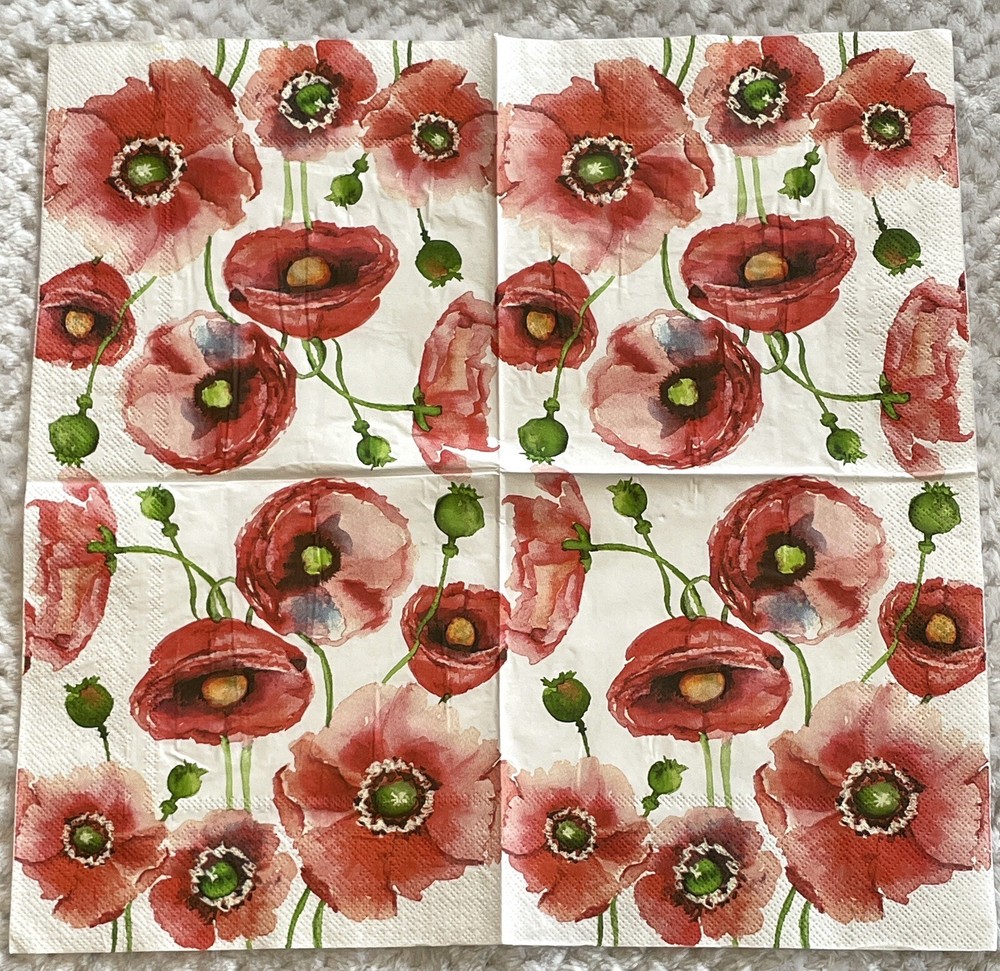 4 Designs Paper Napkin Set for Decoupage - Multi