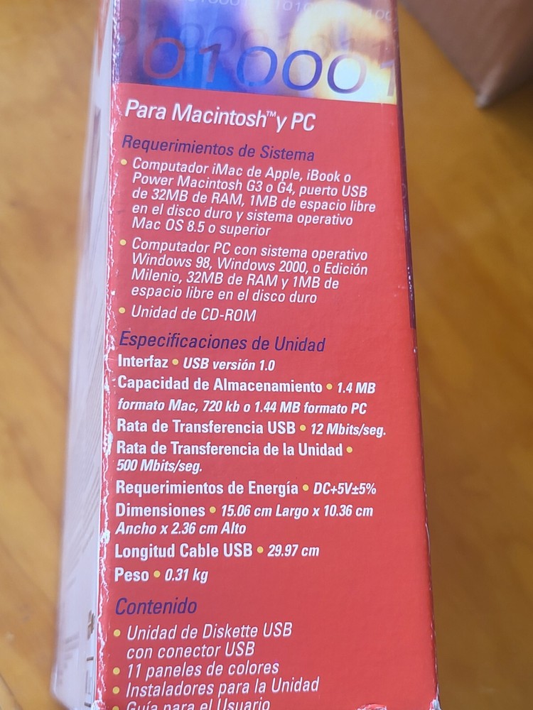 Imation USB Floppy Drive Model 2000 Macintosh & Windows PC Systems Box