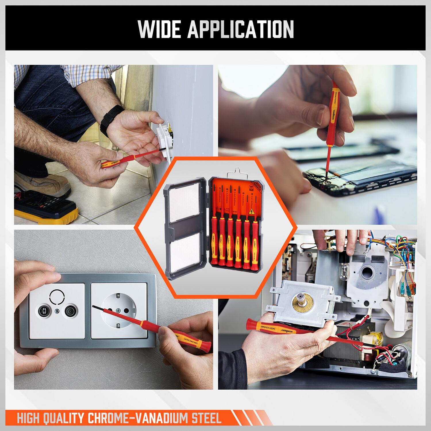 1000V 6 Mini Insulated Screwdriver Set Magnetic Tip Electrician Slotted Phillips