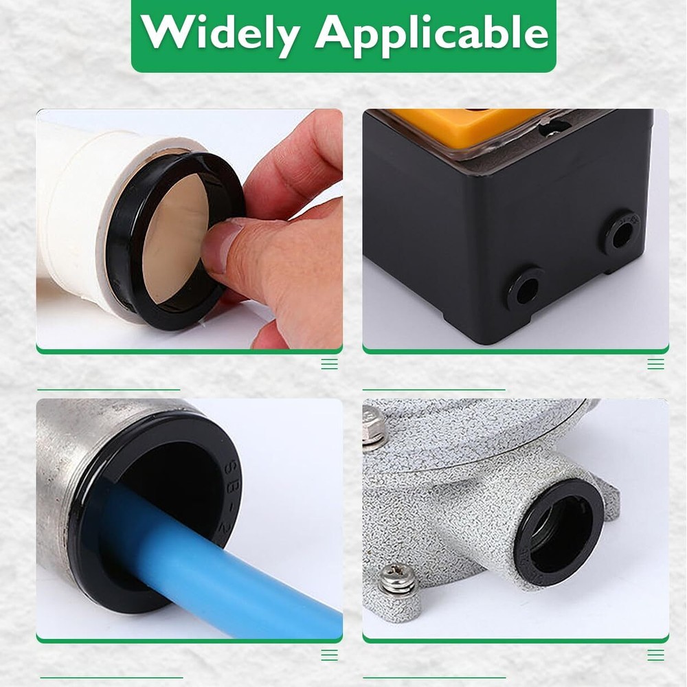 2-1/2(63mm) Black Snap-in Knockout Insulating Bushing Grommets Plastic Cabl