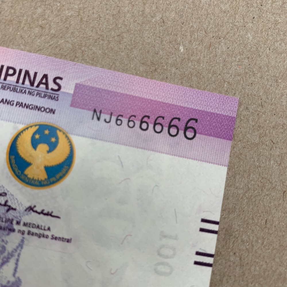 Solid 666666 2023 PHILIPPINES 100 Piso Currency Solid Money 666666 Banknote