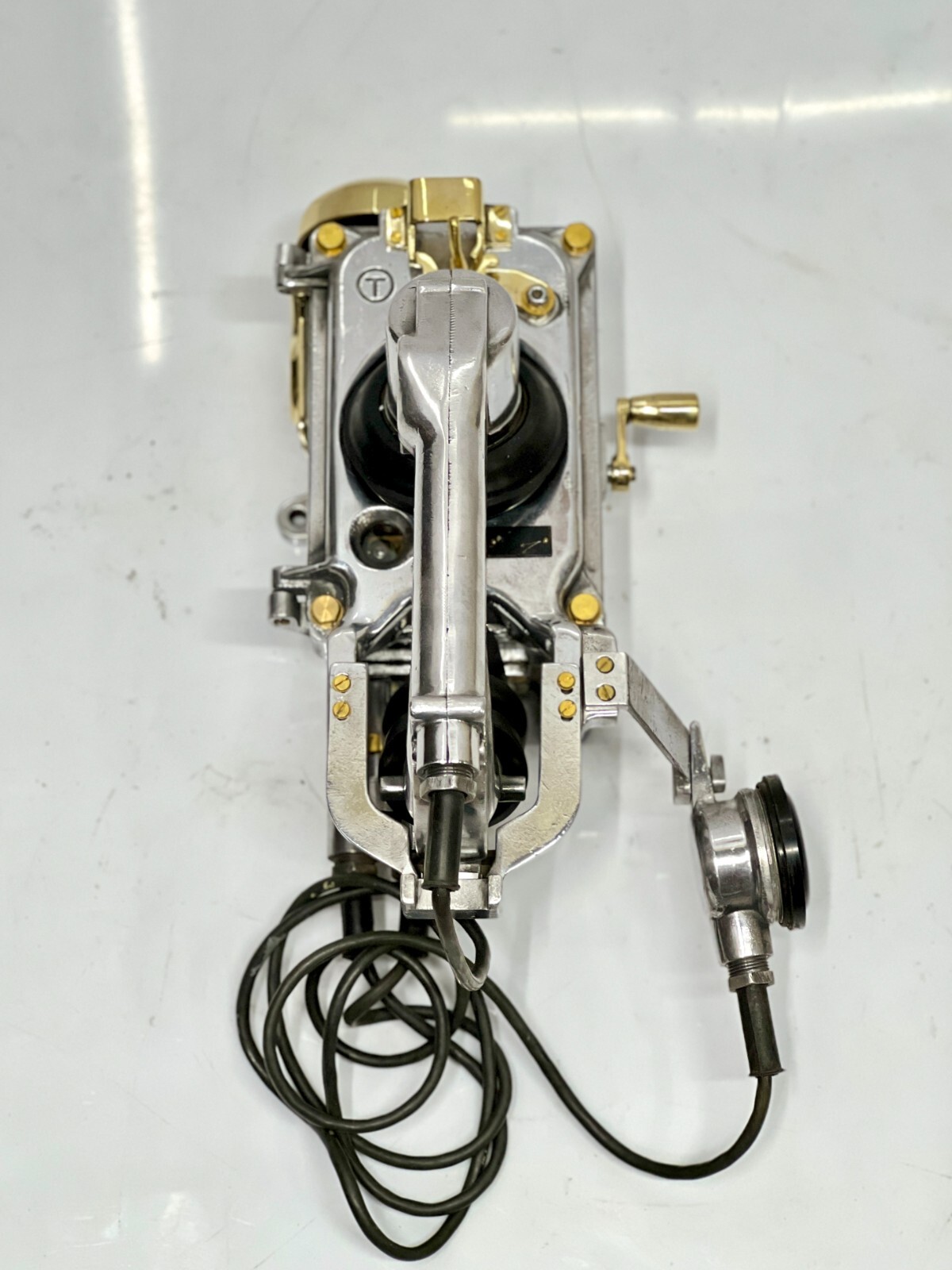 Antique Original Aluminum & Brass Ship Submarine Sound Powered Telephone - Wall