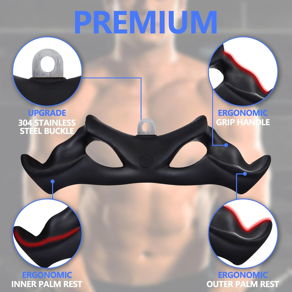 LAT Pulldown Attachments-Lat Pull down Bar with Ergonomic Grips, Bicep Tricep Ba