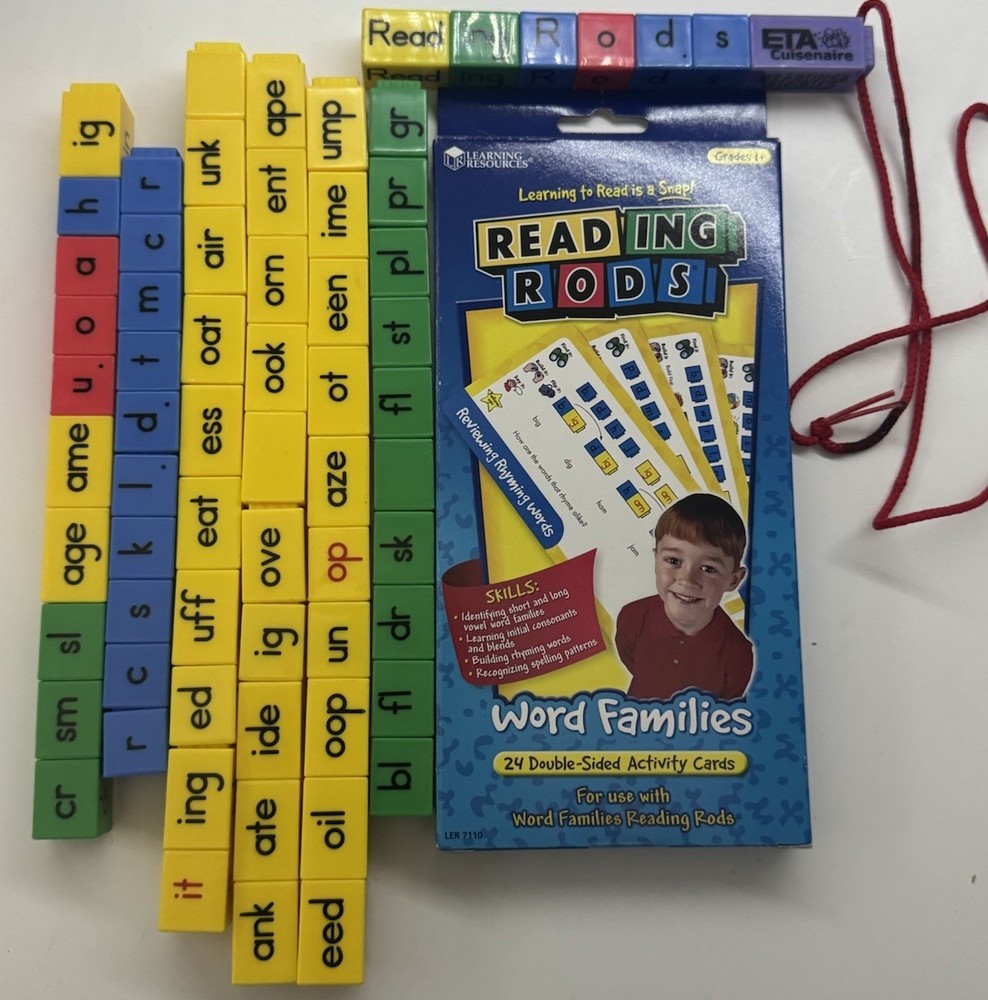 Learning Resources Reading Rods Phonics Activity Blocks 60CT - Cards - Rod Pen