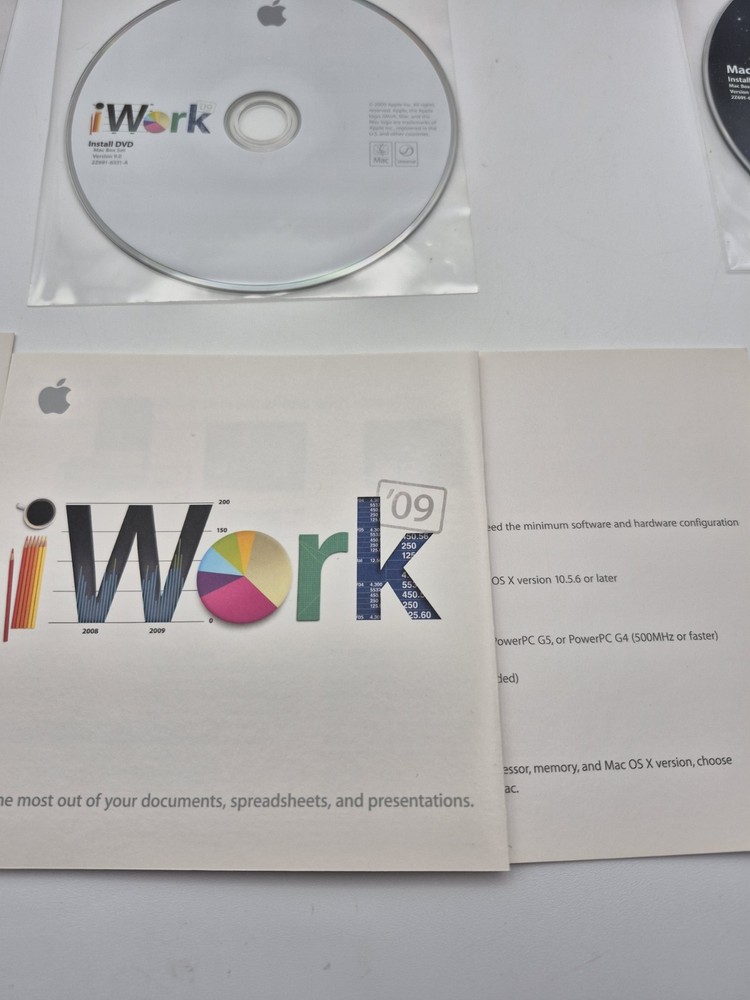 Apple Box Set OS X Leopard, iLife, iWork MB997Z/A 2009 Complete