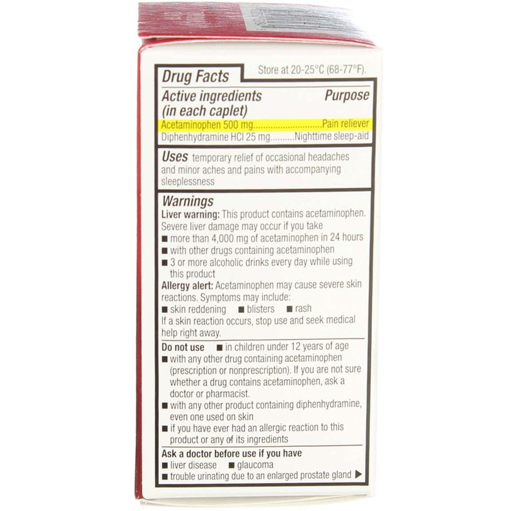 4 Pack GoodSense Acetaminophen PM Pain Reliever Caplets, 50 Ct