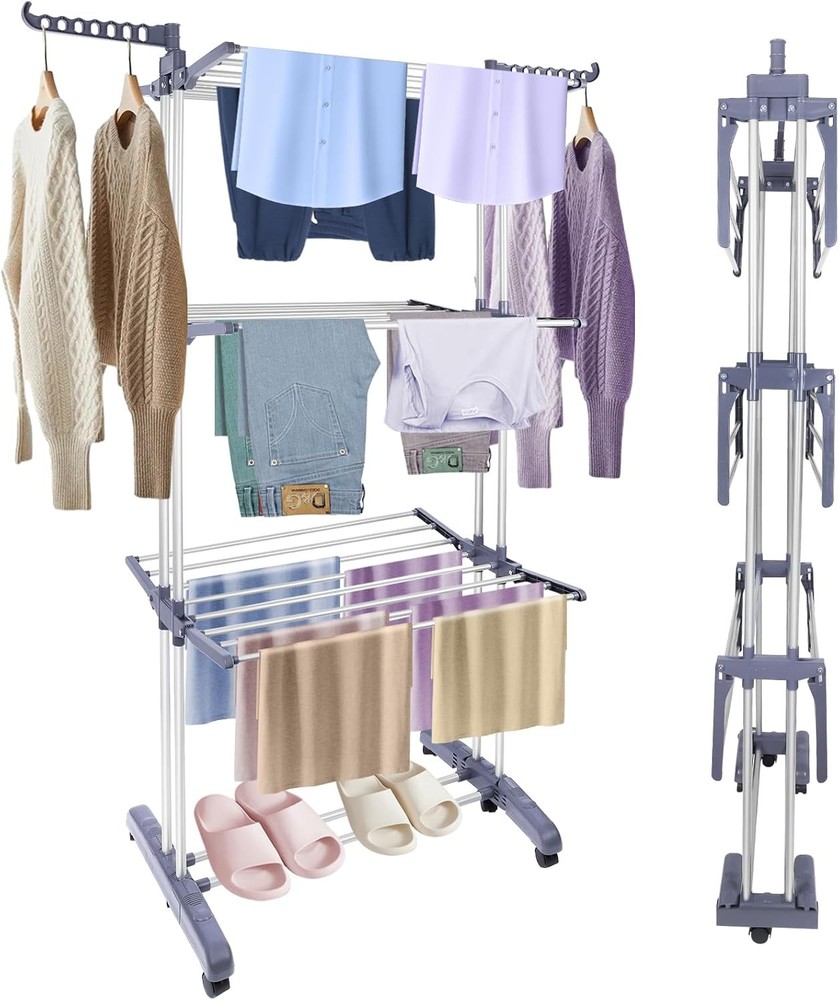 Clothes Drying Rack Foldable Drying Rack Clothing,Oversize 4 Tier(70" High