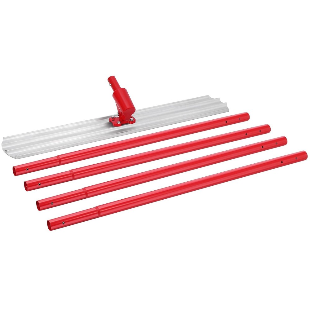 46"x8" Bull Float Magnesium Concrete Float Tool w/ 4 Extendable Handle Round End