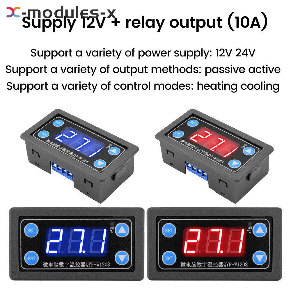 DC 12V 24V Microcomputer Digital Thermostat Temperature Controller QYF-W1208