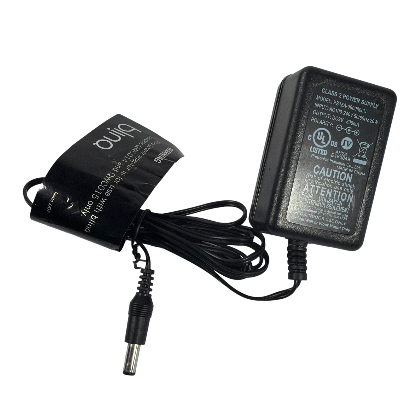 Blinq 9V 800mA Power Adapter for QWC014/QWC015 Blinds PS15A-0900800U