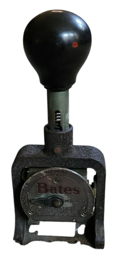 Vintage Bates Numbering Machine 6 Wheel Style E Stamper