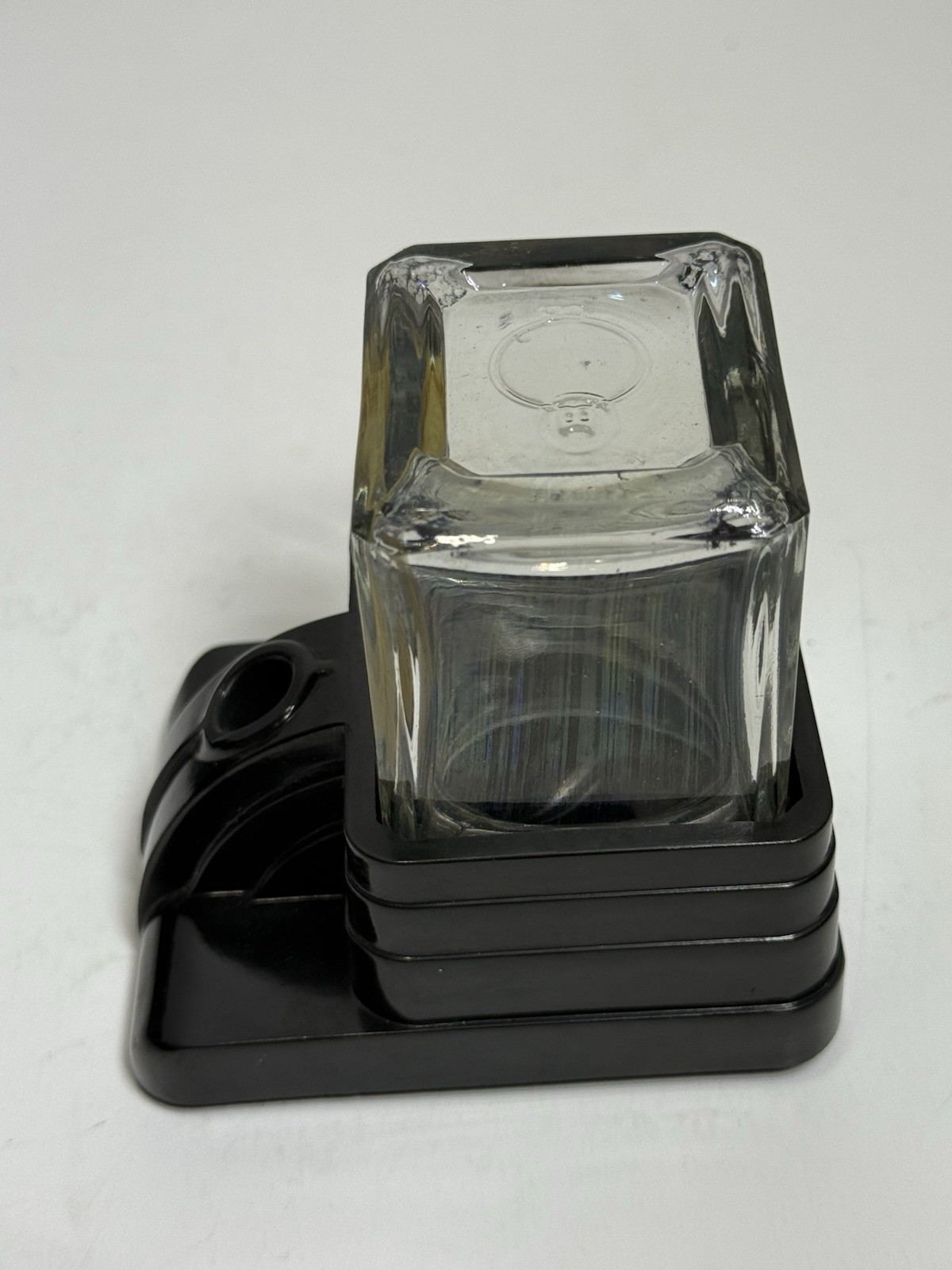 Vintage Carter's Cube - Well Dip Pen Ink Well with Glass Bottle Made in USA