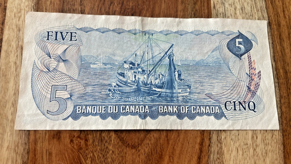 1972 CANADA 5 DOLLAR NOTE UNC