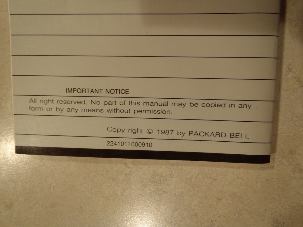 Packard Bell Modem 2400BPS Reference Manual 1987 Vintage Paperback