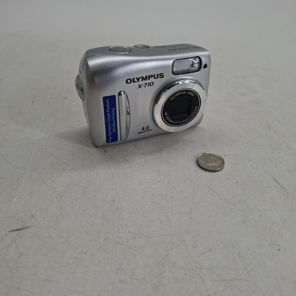 Olympus X-710 4.0MP Compact Digital Camera Silver Tested Boxed GUC