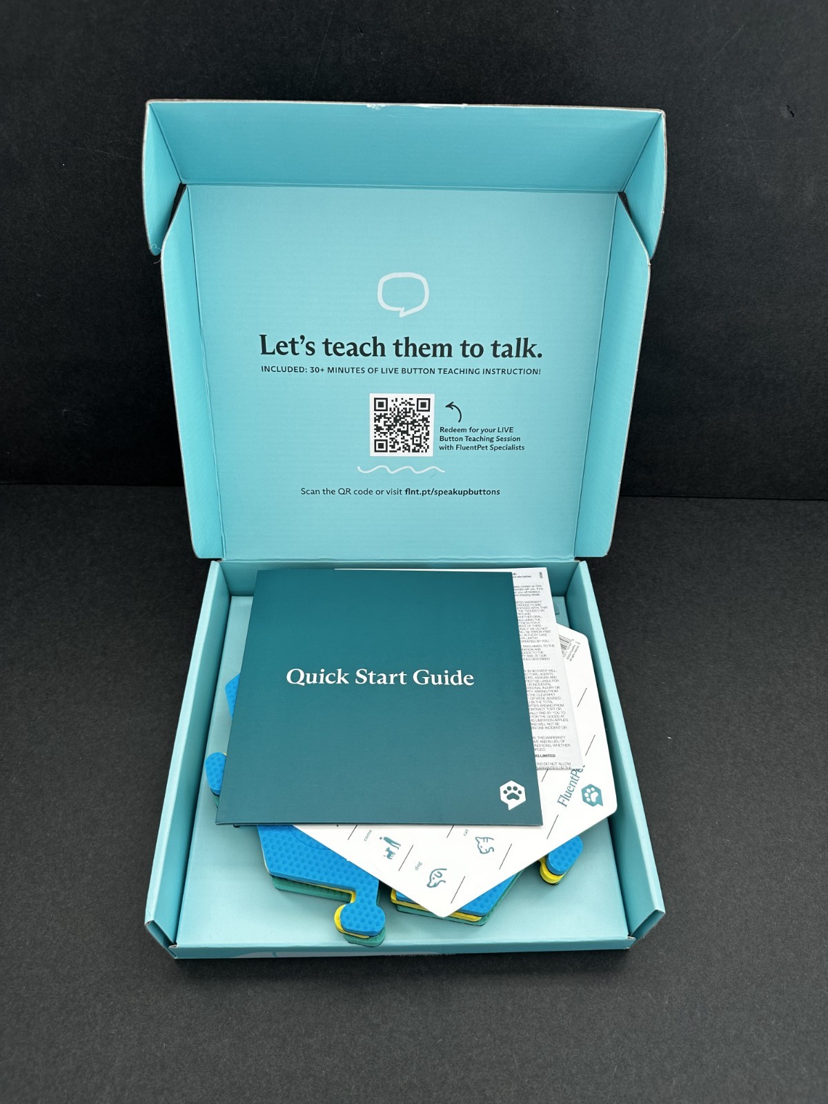 FluentPet Get Started Kit – 6 Buttons + 3 Tiles – Used in Excellent condition