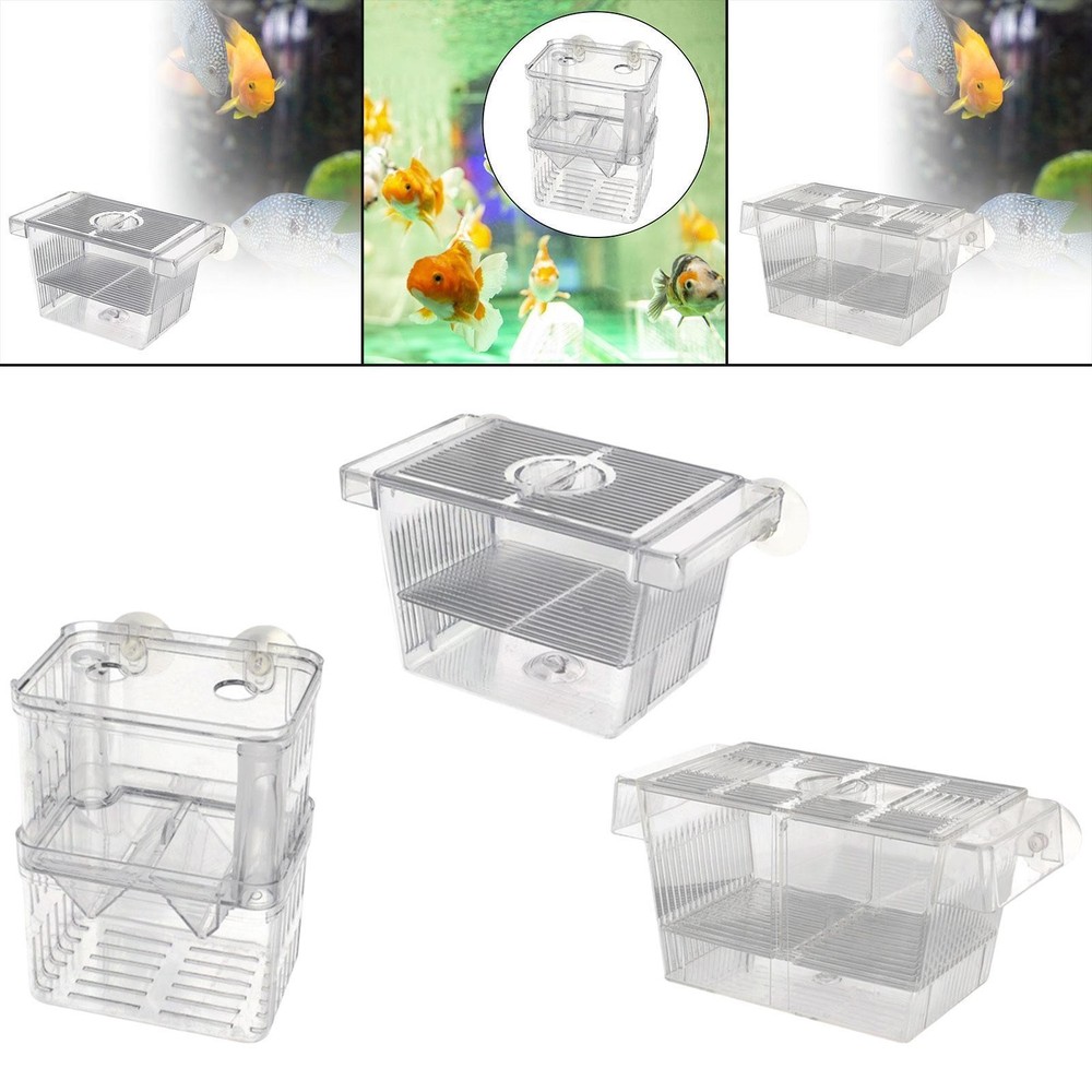 Fish Breeding Box with Suction Cups Separator Hatching Float for Guppy