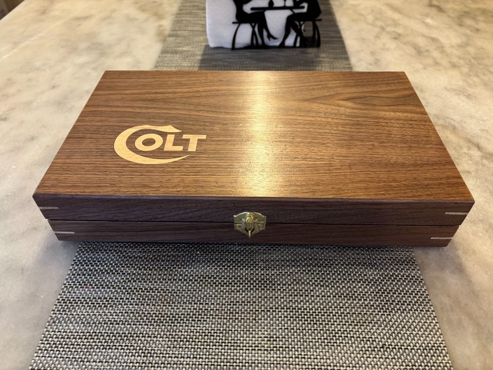Hand Crafted light Colt Solid wood Storage boxes, gun case, display box. Walnut