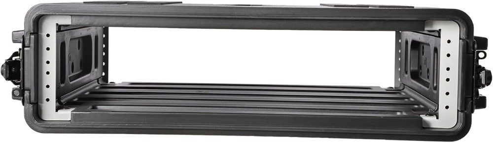 2U Rack Case 16" Depth, 19" Rackmount Flight Case with Microphone Compartments