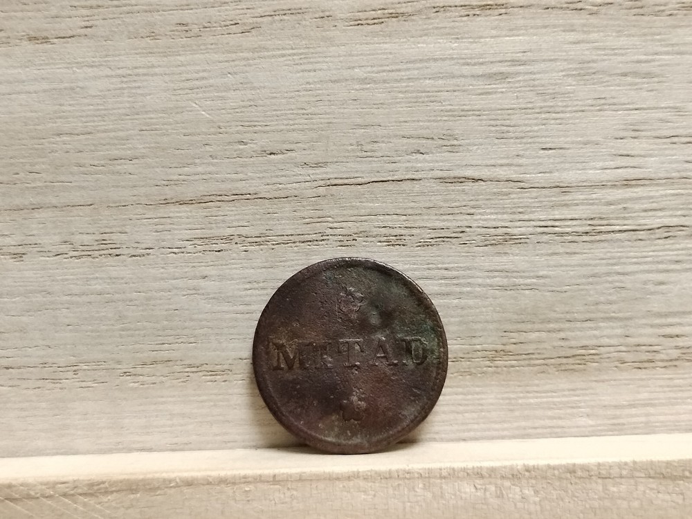 Colombia "MITAD" Token c. 1858