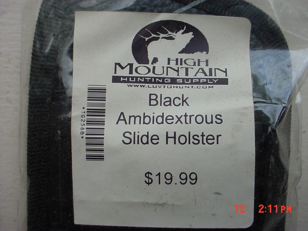 High Mountain Black Ambidextrous Slide Holster