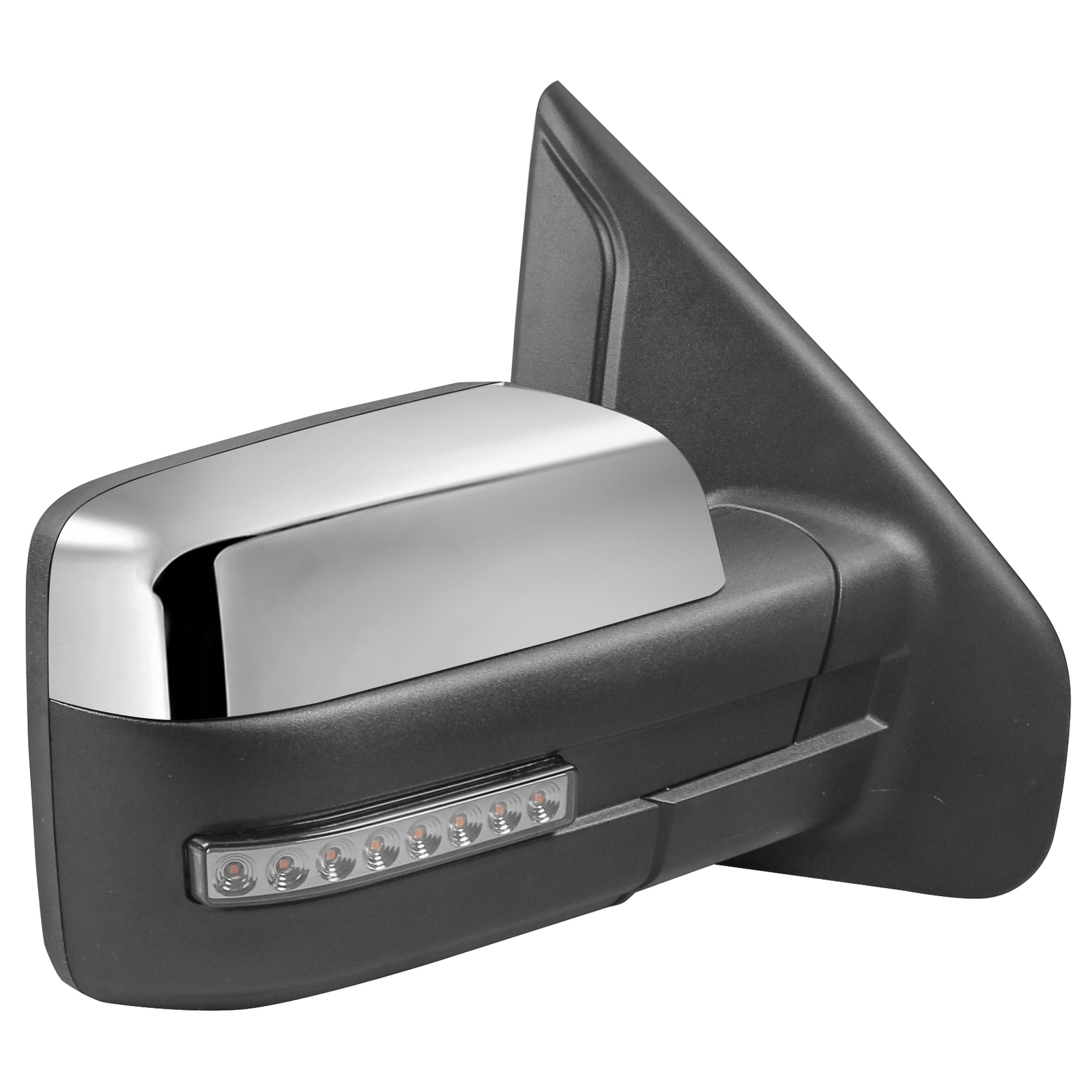 1 Pair Chrome Tow Side View Mirrors For 04-14 Ford F-150 with Sequential Signal