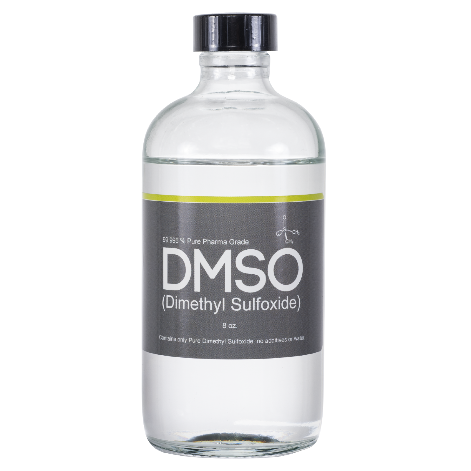 DMSO 8 oz. Glass Bottle Non-diluted 99.995% Low odor Dimethyl Sulfoxide