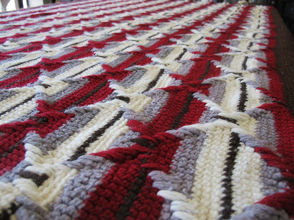 Handmade Afghan 72" x 48" Geometric Southwest Pattern
