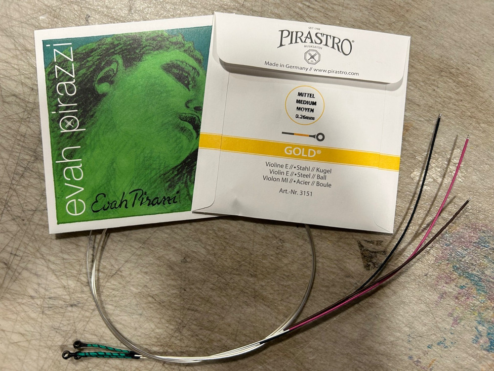 Pirastro Evah pirazzi violin strings set  4/4 size Ball End , Gold Label E Loop