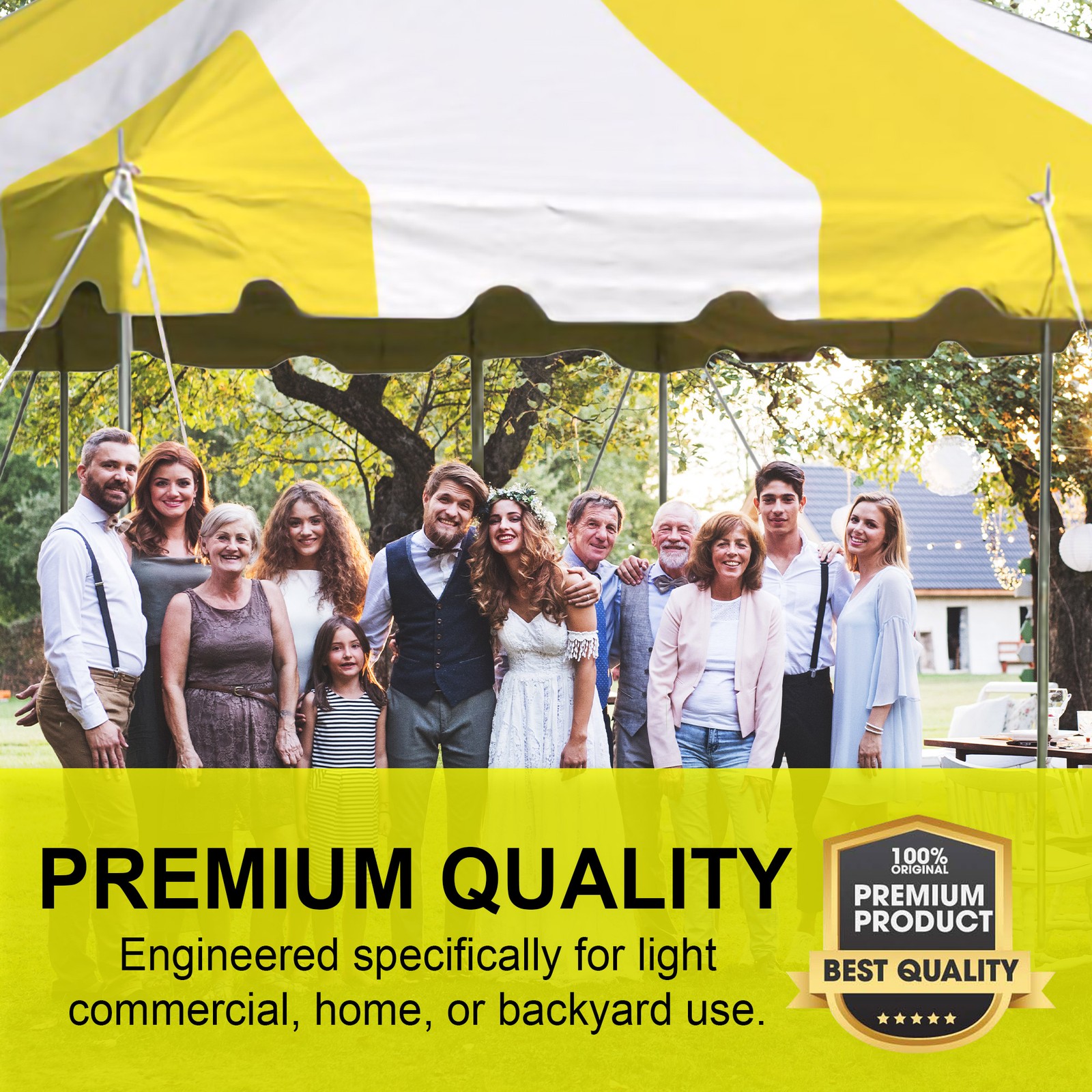 Weekender Pole Tent 20x20 Yellow Canopy Event Wedding Party Backyard Gazebo