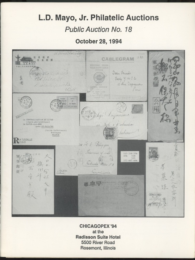 L.D. "Dan" Mayo 3 Postal History Auction Catalogs 1994