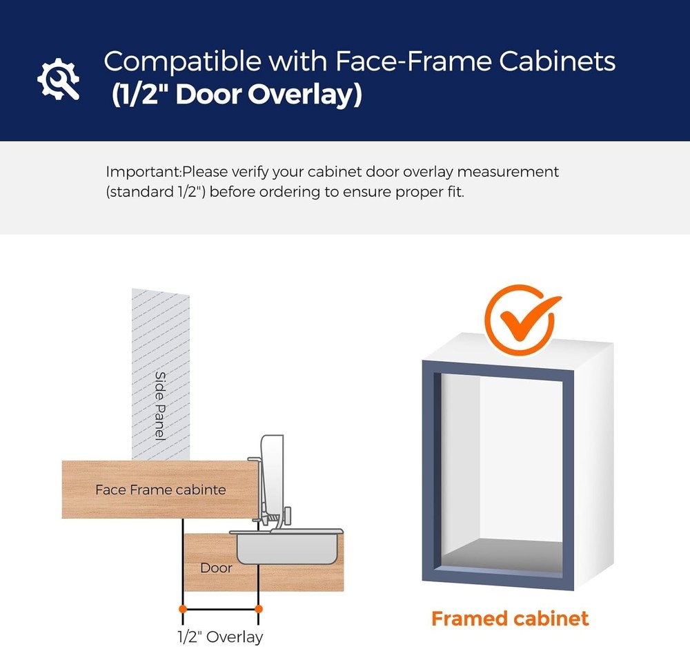 Concealed Brushed Nickel Cabinet Hinges - 60 Count Soft Close, Adjustable Design