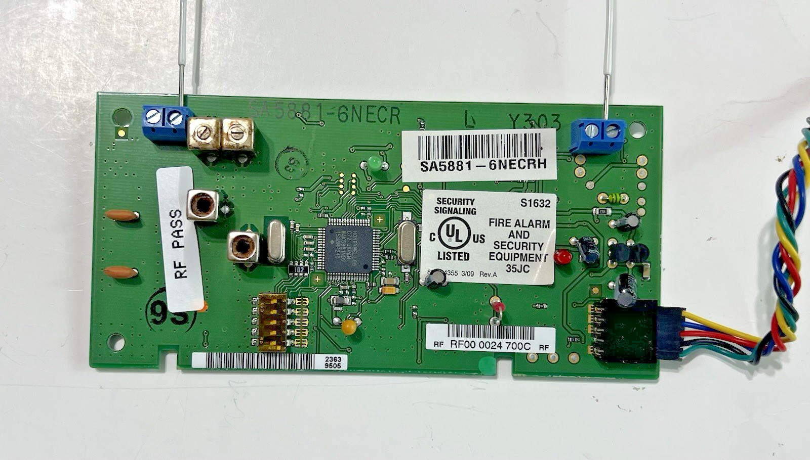 HONEYWELL ADEMCO VISTA SECURITY V20P5 v9.12 CONTROL BOARD + SA5881-6NECRH RCVR